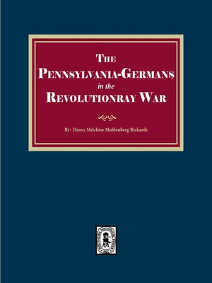 cover image of PENNSYLVANIA-GERMANS in the Revolutionary War, 1775-1783